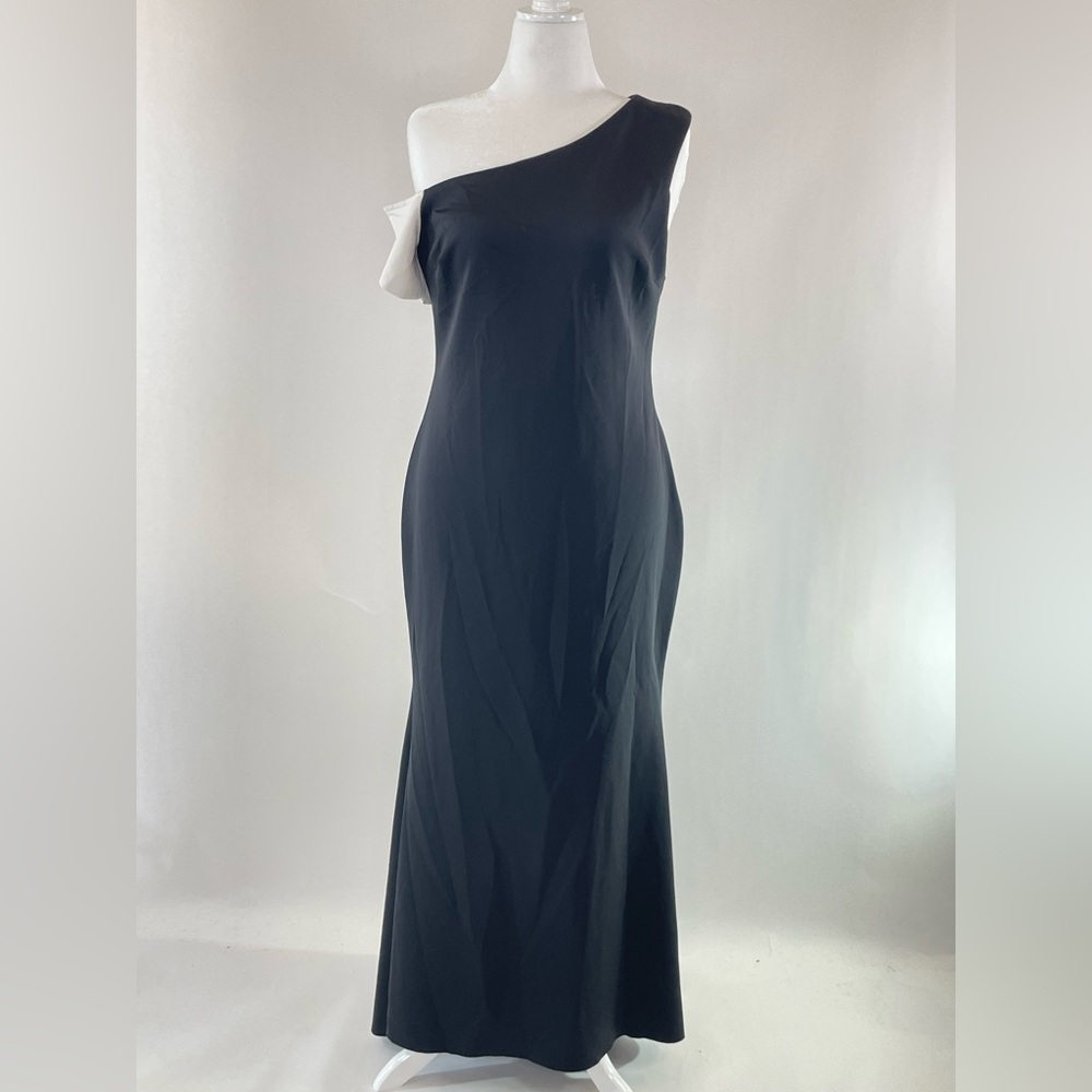 Badgley Mischka One Shoulder Gown, 14 (missing white collar)